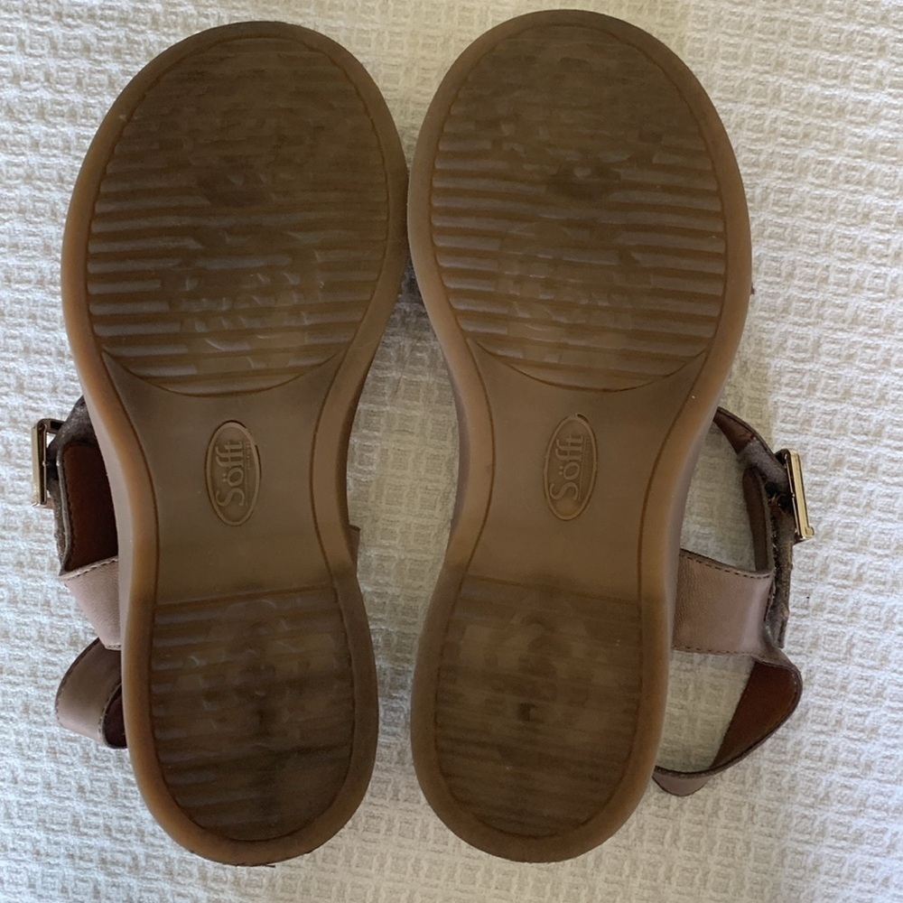 Sofft taupe and metallic snakeskin leather sandals size 7 - Picture 6 of 10